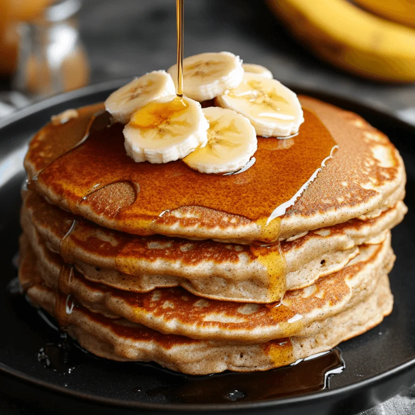 Fluffy Brown Sugar Banana Pancakes Stack