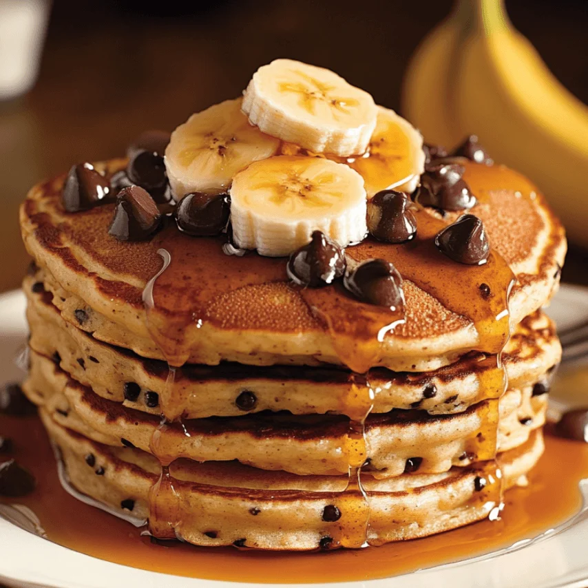 Fluffy Brown Sugar Banana Pancakes Stack