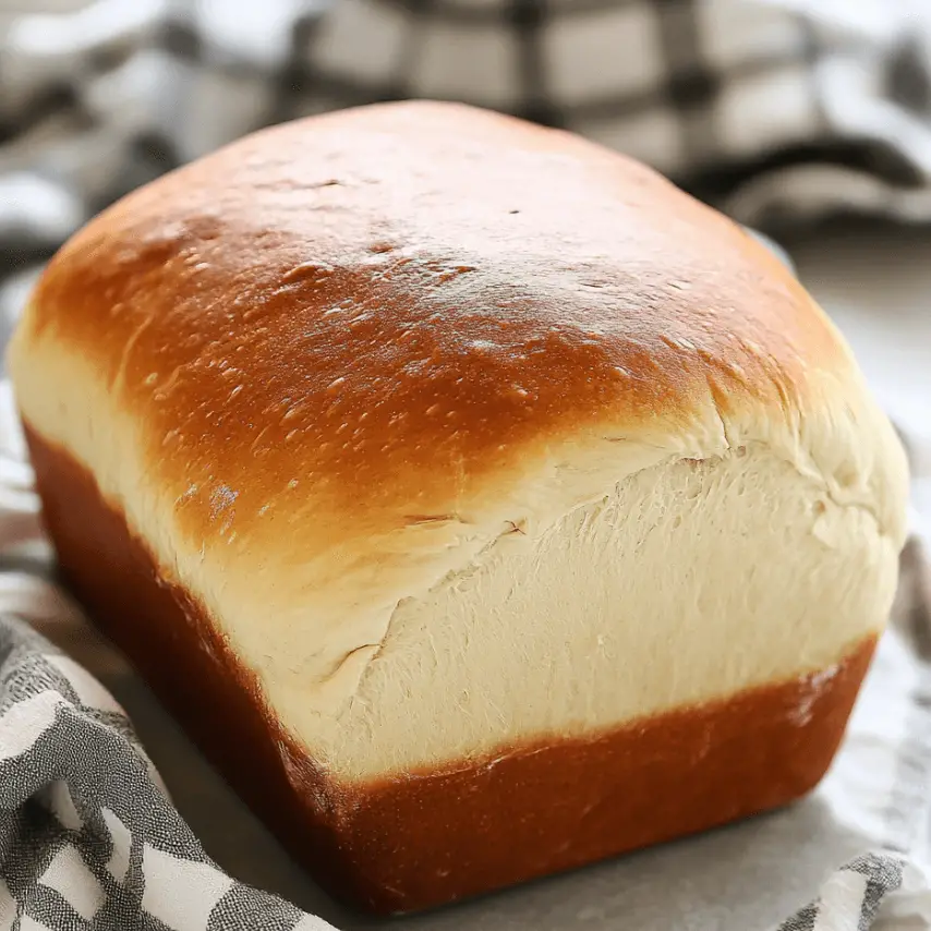 Freshly Baked Easy Homemade White Bread Loaf