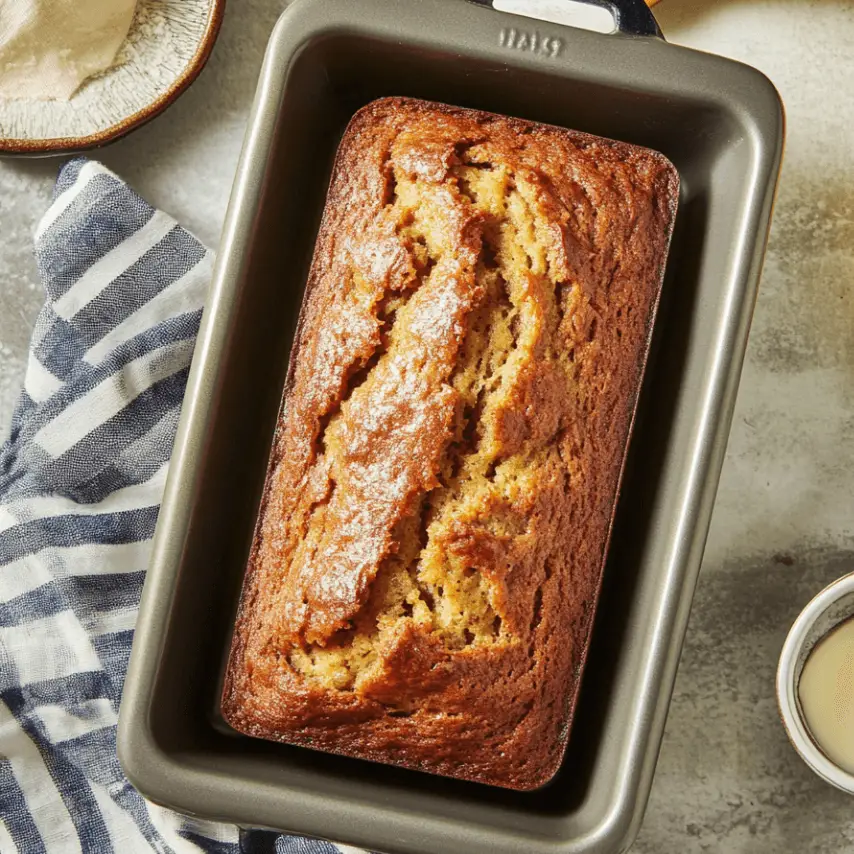 Freshly Baked Old-Fashioned Banana Bread Loaf