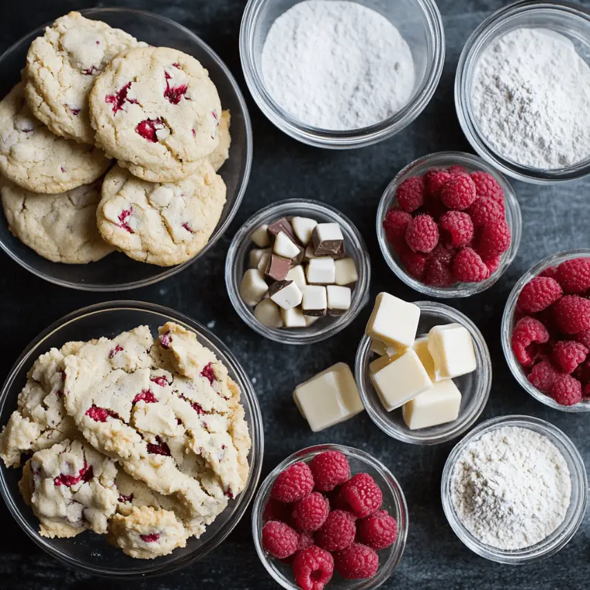 Gooey Raspberry White Chocolate Cookies Fresh from the Oven