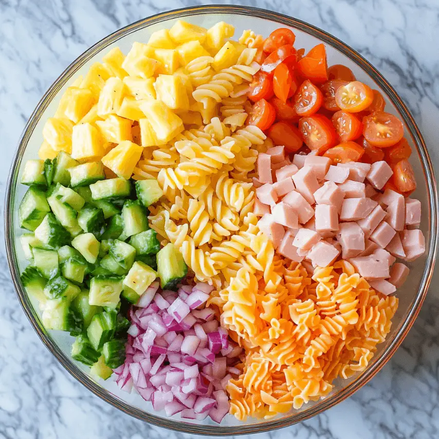 Hawaiian Pasta Salad with Creamy Dressing