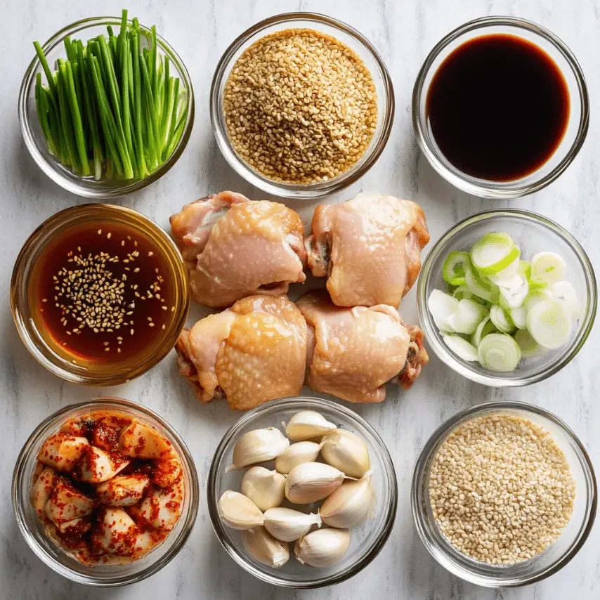 Korean Braised Chicken Thighs with Vegetables
