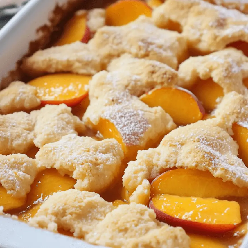 Lazy Man’s Pie Peach Cobbler Fresh from the Oven