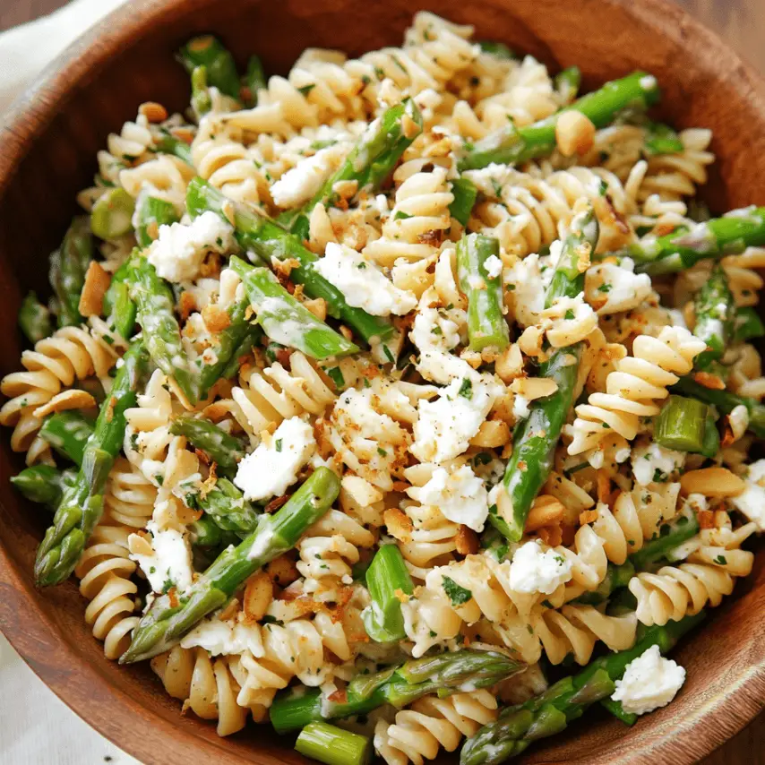 Lemony Asparagus Pasta Salad with Fresh Herbs and Tomatoes