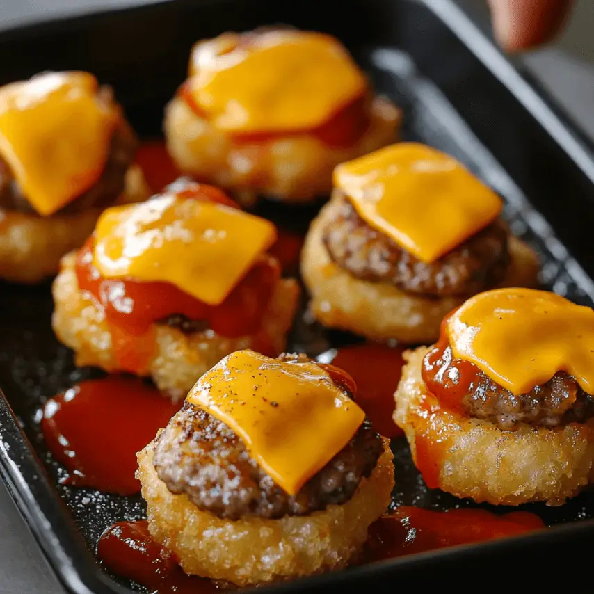 Mini Tater Tot Cheeseburgers – Bite-Sized Party Perfection