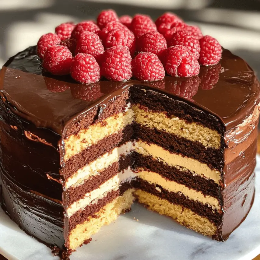 Nutella Mascarpone Cake with Rich Chocolate Ganache