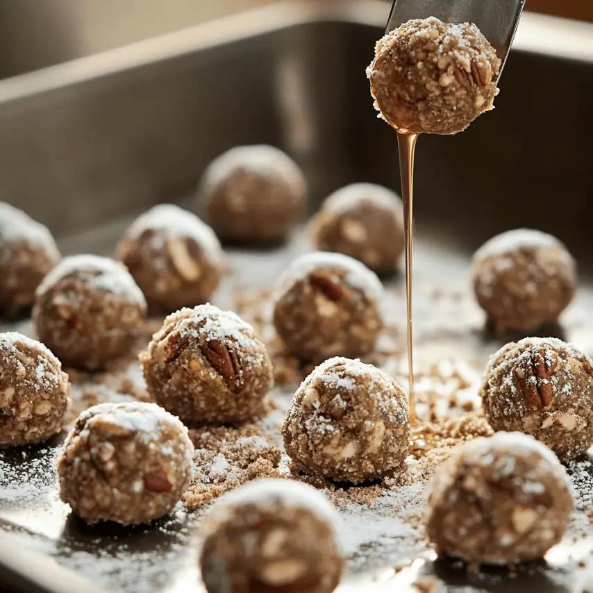 Pecan Pie Balls on Holiday Tray
