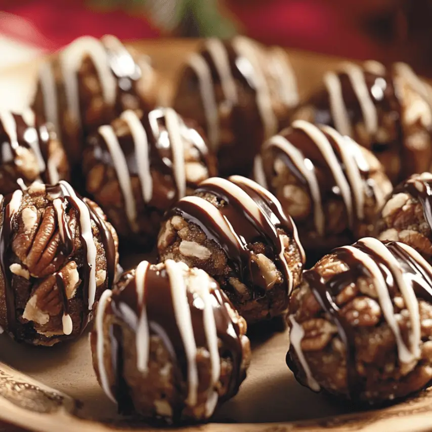 Pecan Pie Balls on Holiday Tray