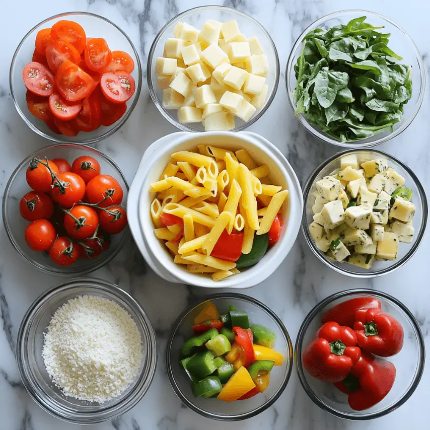 Primavera Baked Boursin Pasta with Roasted Veggies