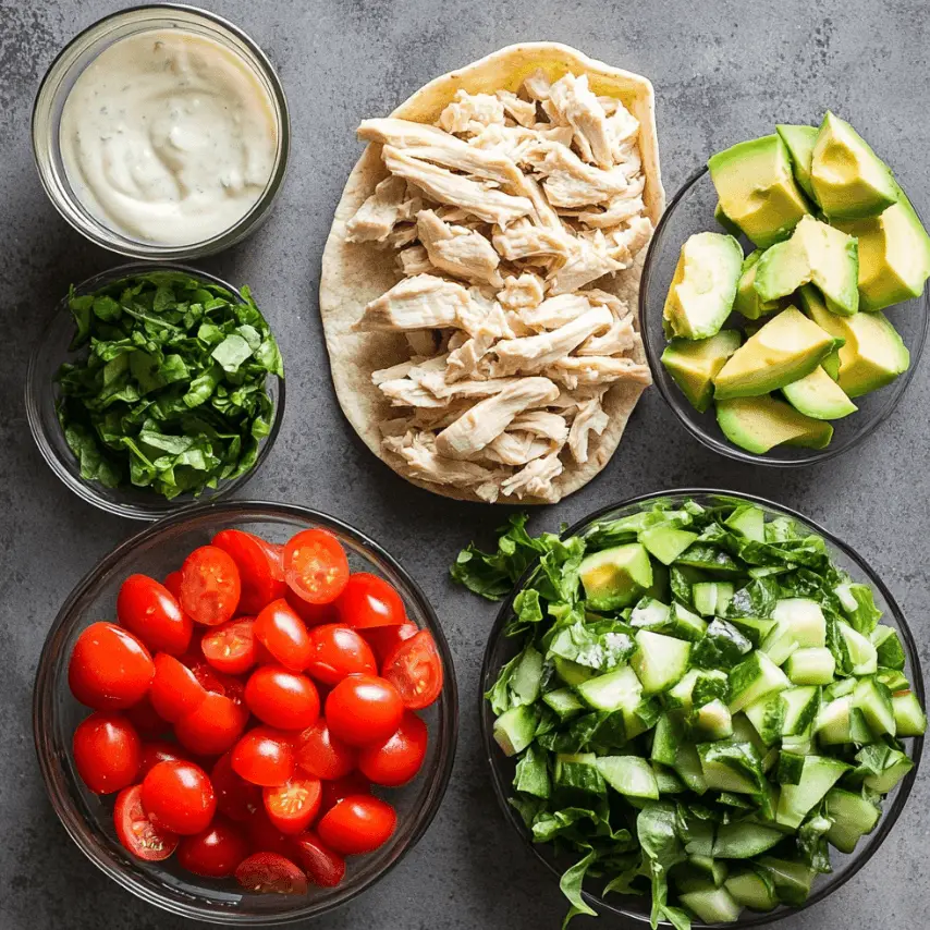 Quick & Easy Chicken Avocado Wrap on Whole Wheat Tortilla