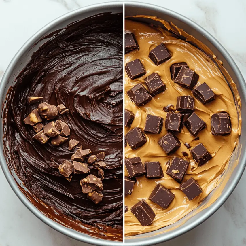 Reese’s Peanut Butter Cup Earthquake Cake Slice on Plate