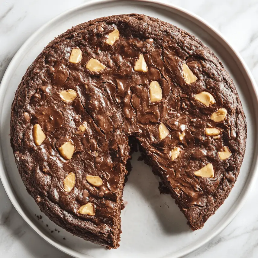 Reese’s Peanut Butter Cup Earthquake Cake Slice on Plate