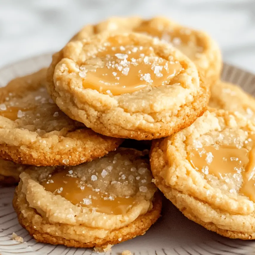 Salted Caramel Cheesecake Cookies with Caramel Drizzle