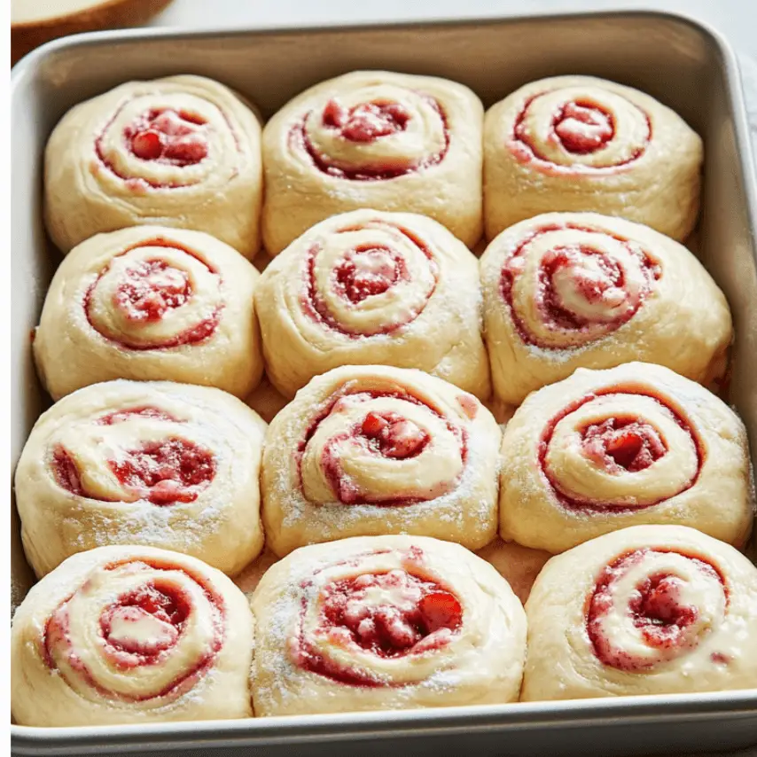 Strawberry Cheesecake Cinnabon Rolls Freshly Baked