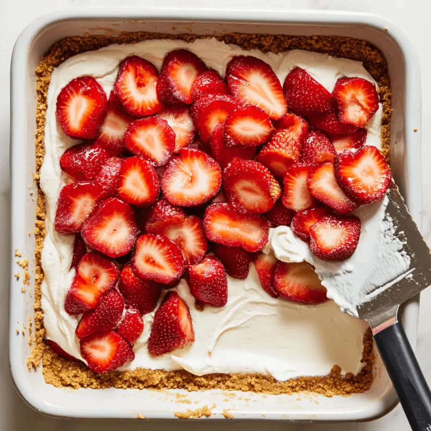 Strawberry Heaven Dessert with Fresh Berries and Cream