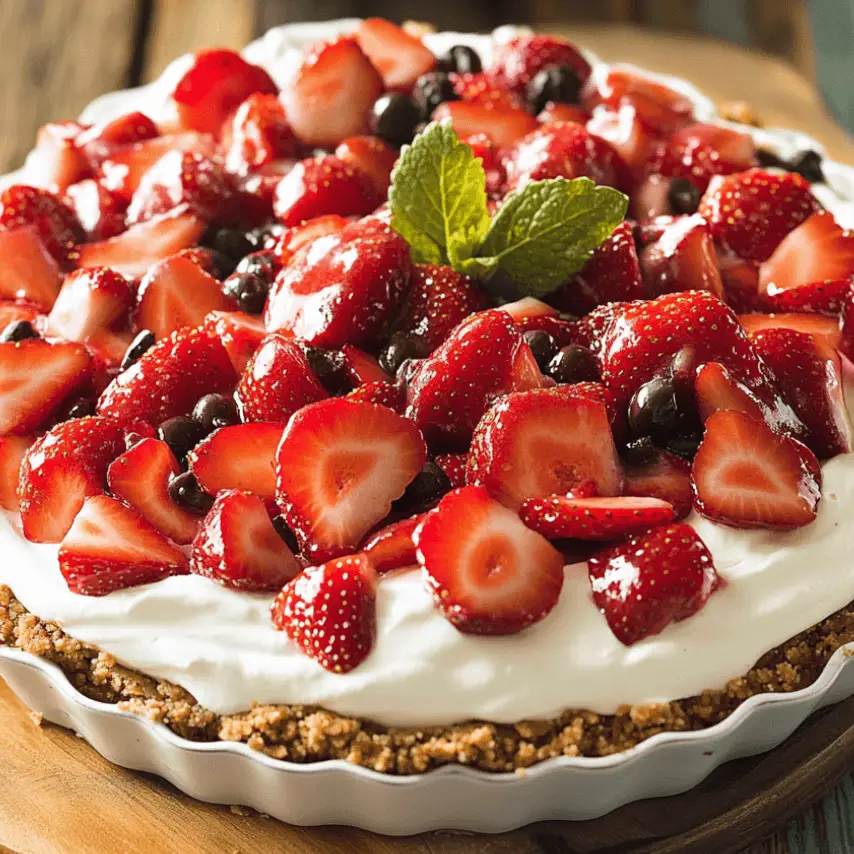 Strawberry Heaven Dessert with Fresh Berries and Cream