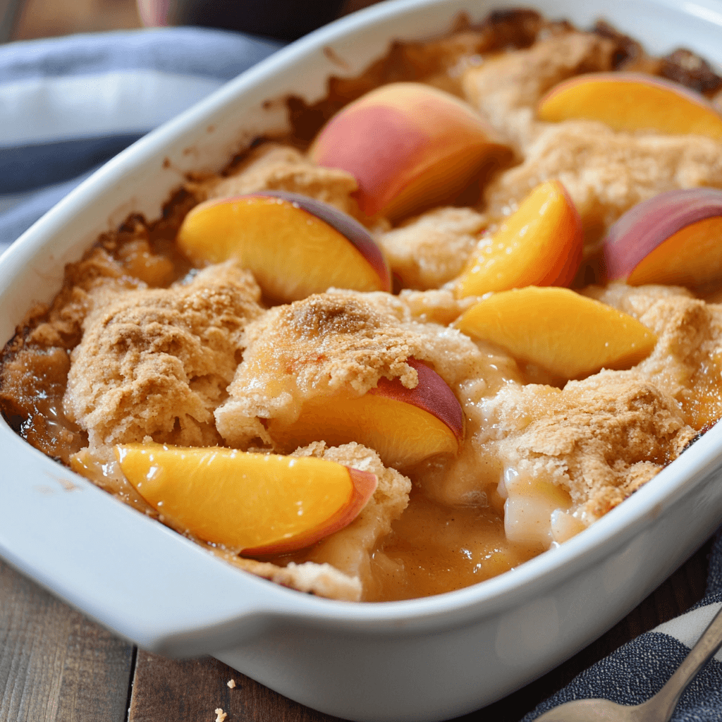 Peach cobbler with fresh peaches: A delightful summer treat!