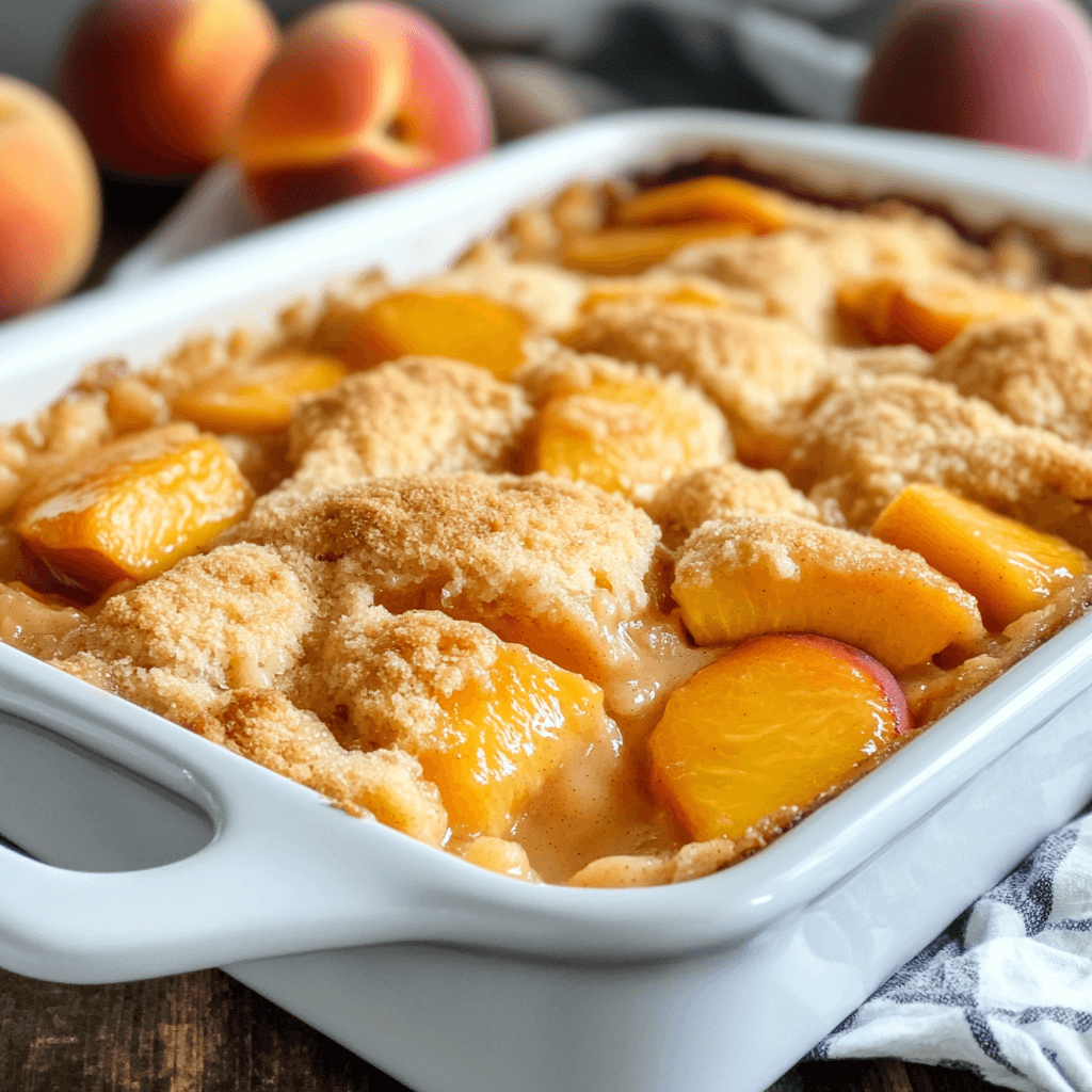 Peach cobbler with fresh peaches you'll crave today!