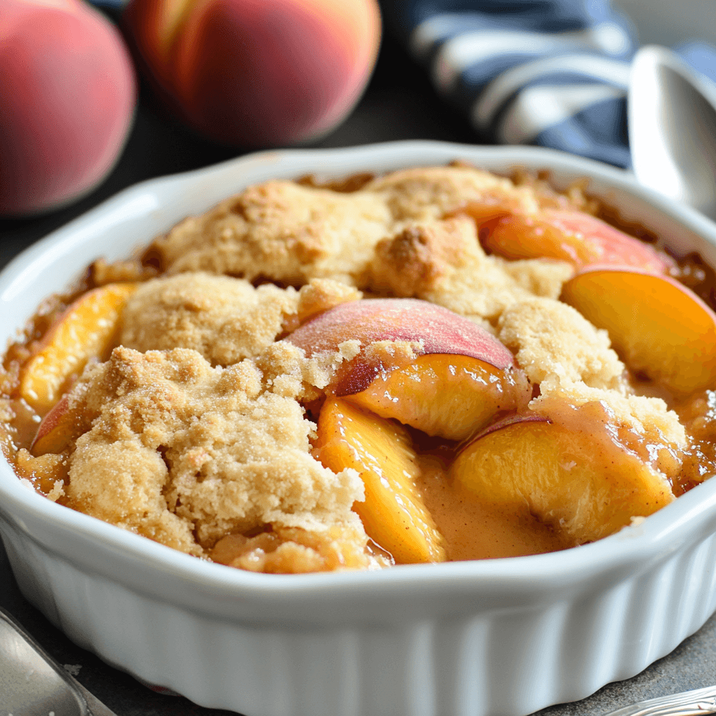 Peach cobbler with fresh peaches you'll crave today!