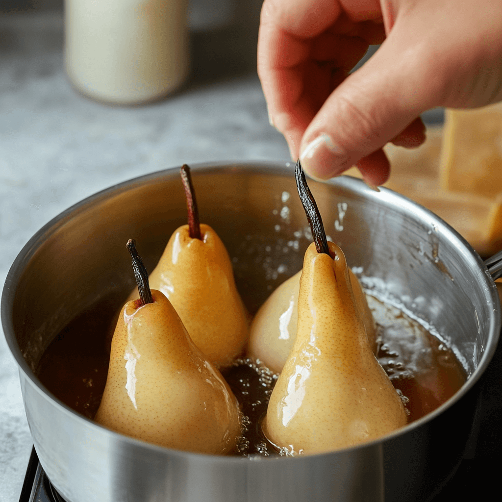 Vanilla Bourbon Poached Pears: A Delicious Dessert Delight!