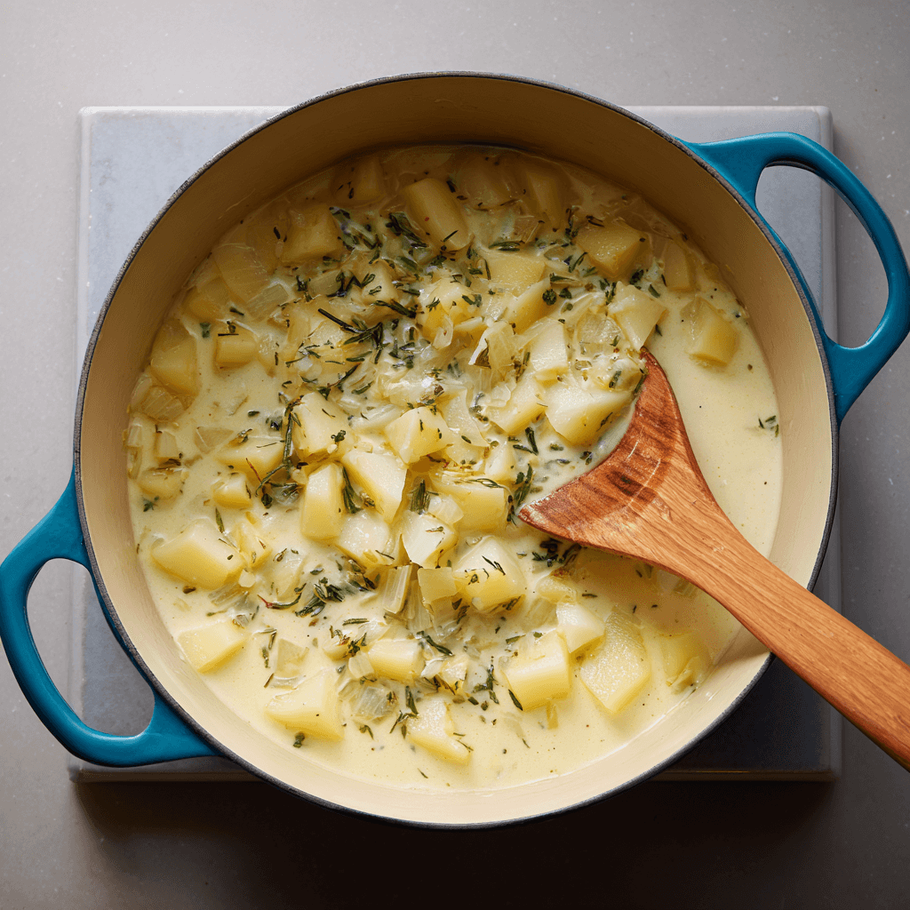 Cheddar Garlic Herb Potato Soup: A Cozy Creamy Delight!