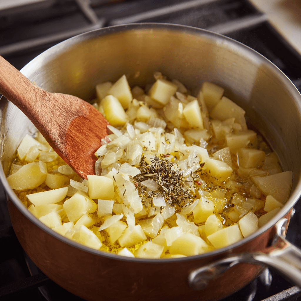 Cheddar Garlic Herb Potato Soup: Cozy & Creamy Delight!
