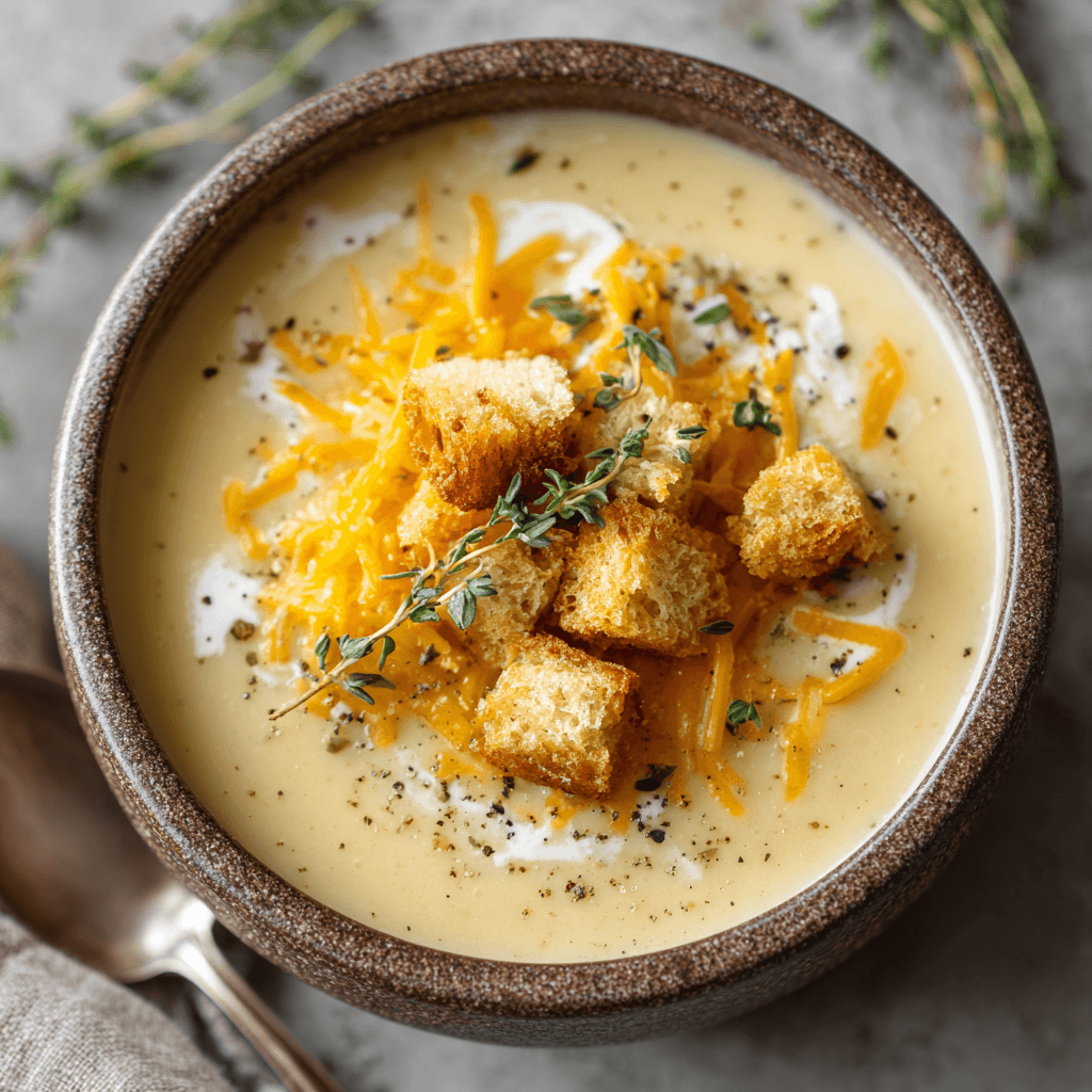 Cheddar Garlic Herb Potato Soup: Cozy & Creamy Delight!