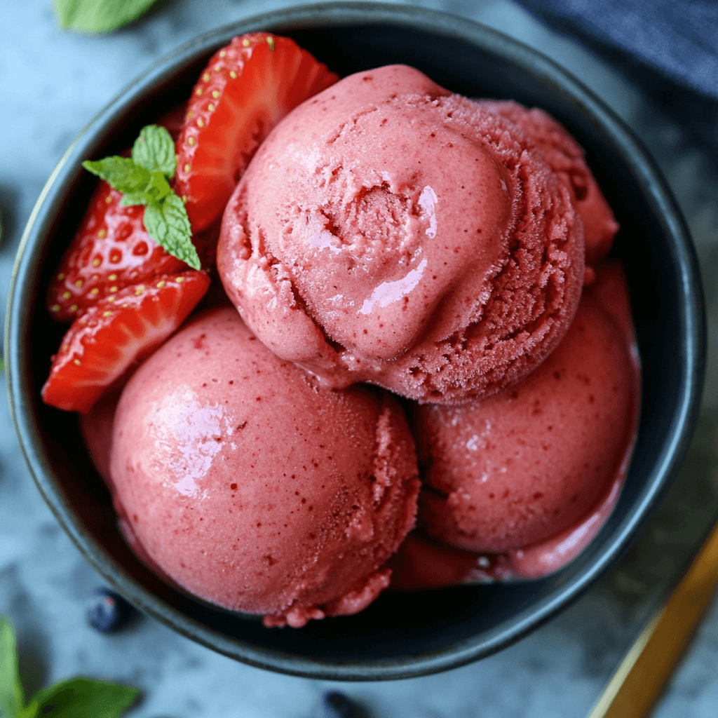Homemade healthy strawberry sorbet is your summer delight!