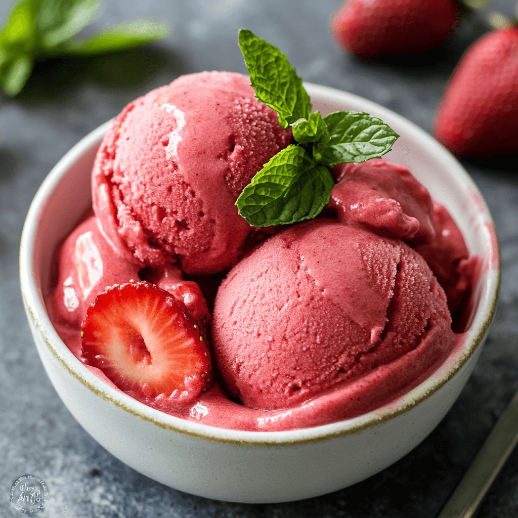 Homemade healthy strawberry sorbet is your summer delight!