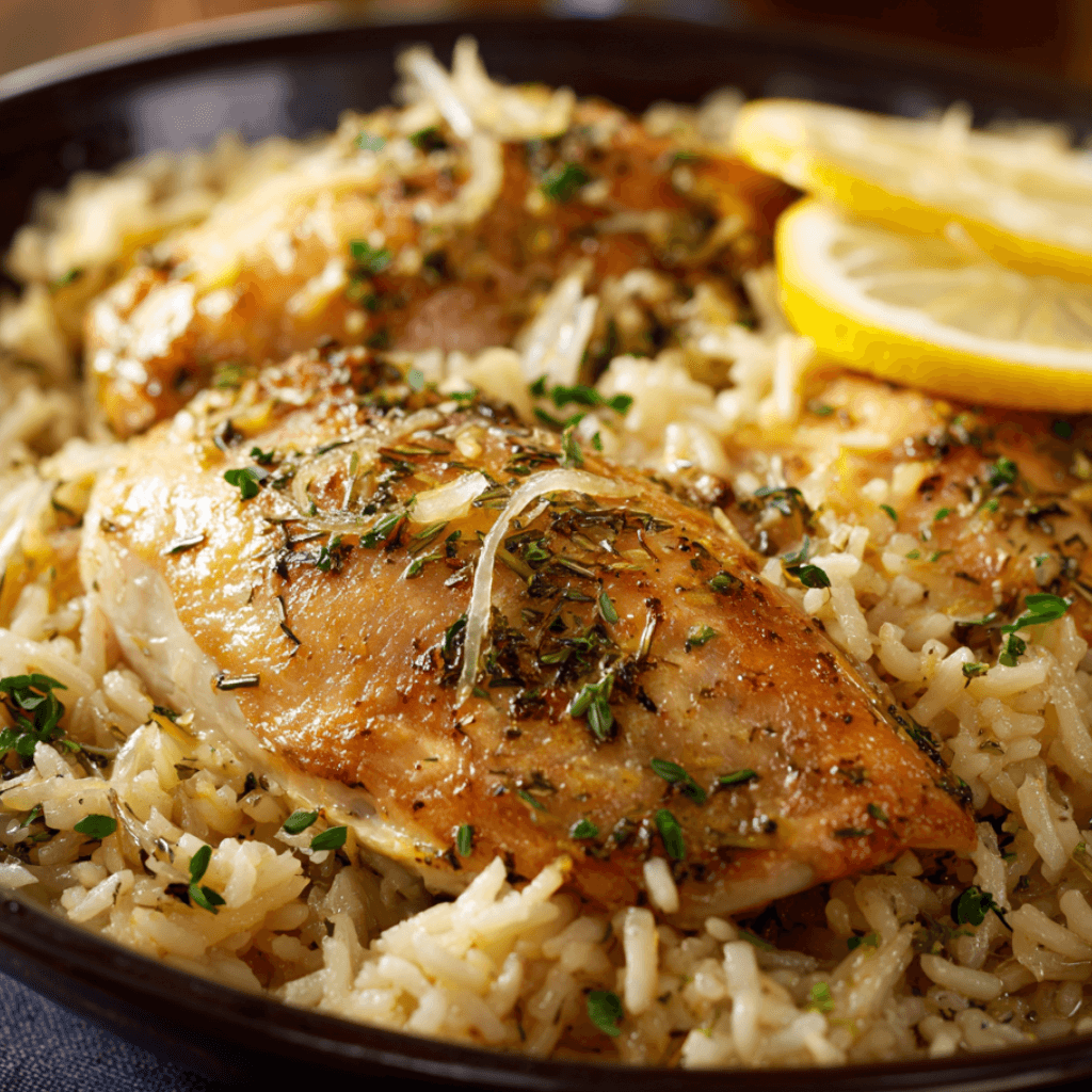 Slow Cooker Lemon Herb Chicken and Rice That Delights!