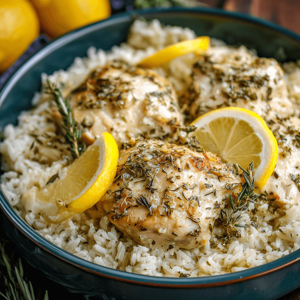 Slow Cooker Lemon Herb Chicken and Rice for Easy Meals!