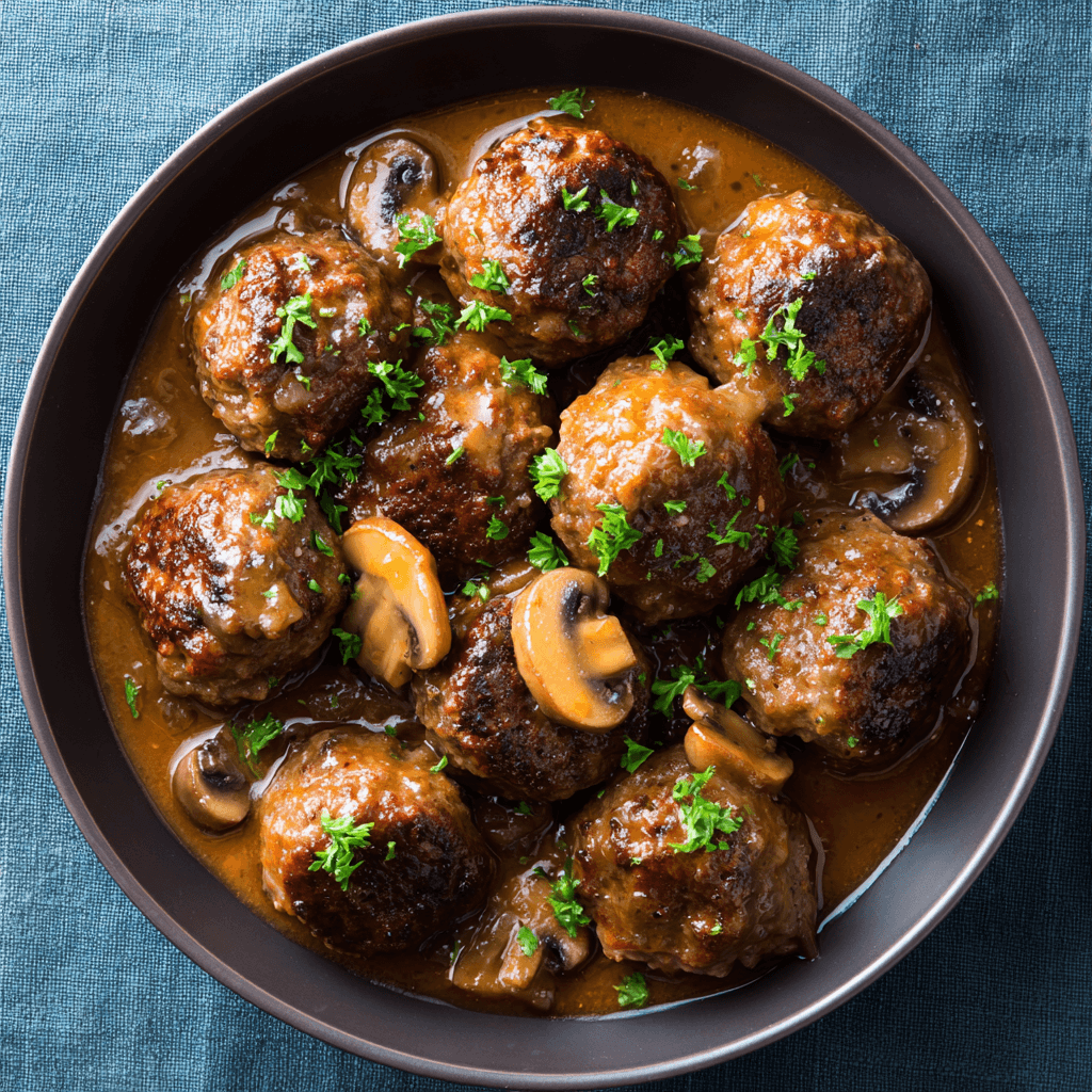 Slow Cooker Salisbury Steak Meatballs for a Cozy Dinner!