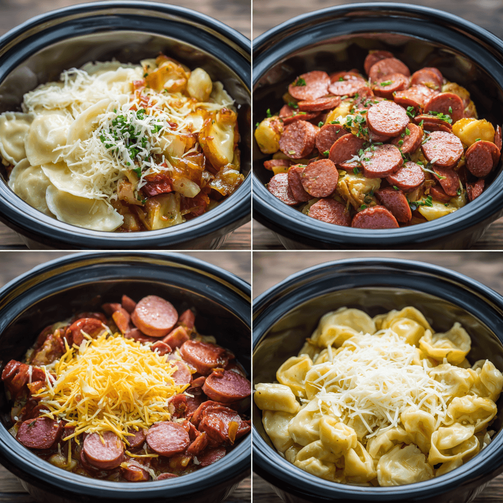 THE BEST Crockpot Pierogi Casserole With Kielbasa Recipe!