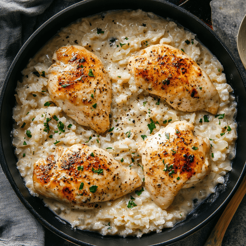 The Recipe for Creamy Smothered Chicken and Rice Revealed!