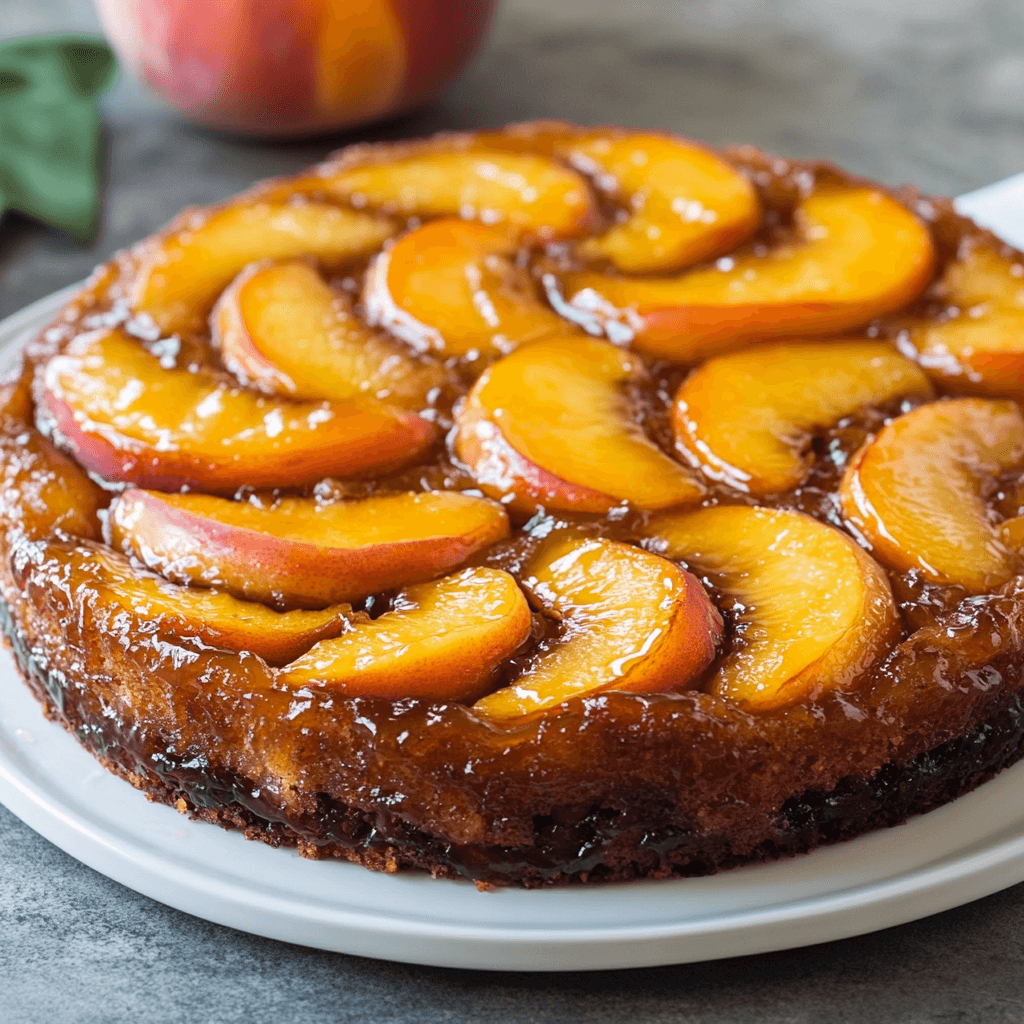 The best bourbon peach upside-down cake you'll love!