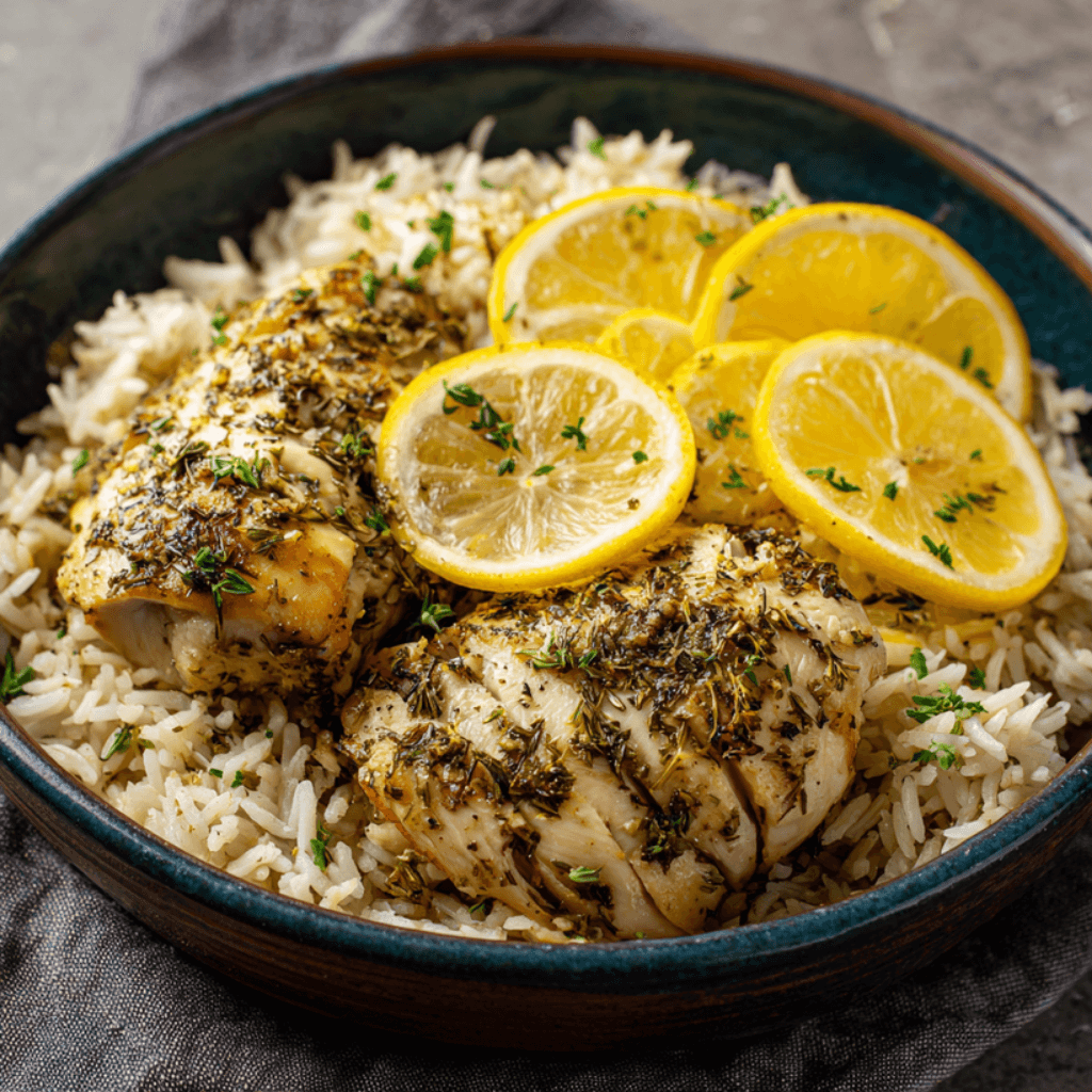 Slow Cooker Lemon Herb Chicken and Rice for Easy Meals