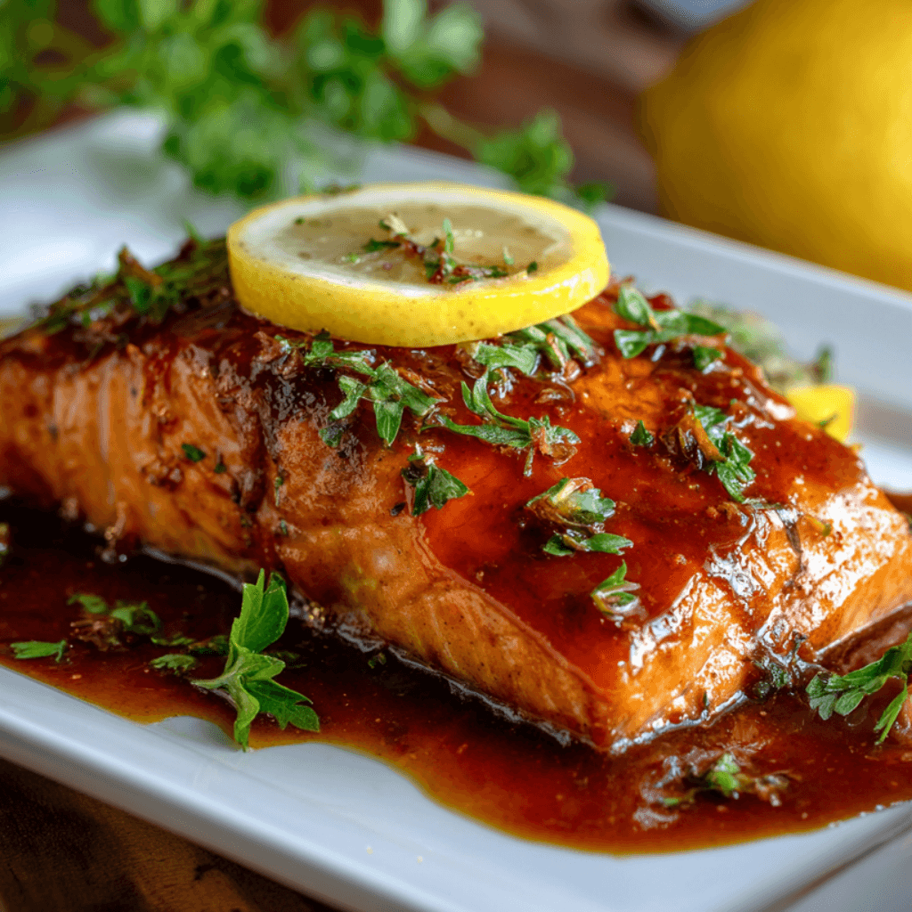 Texas Roadhouse Style Baked Salmon with Sweet Glaze Recipe!