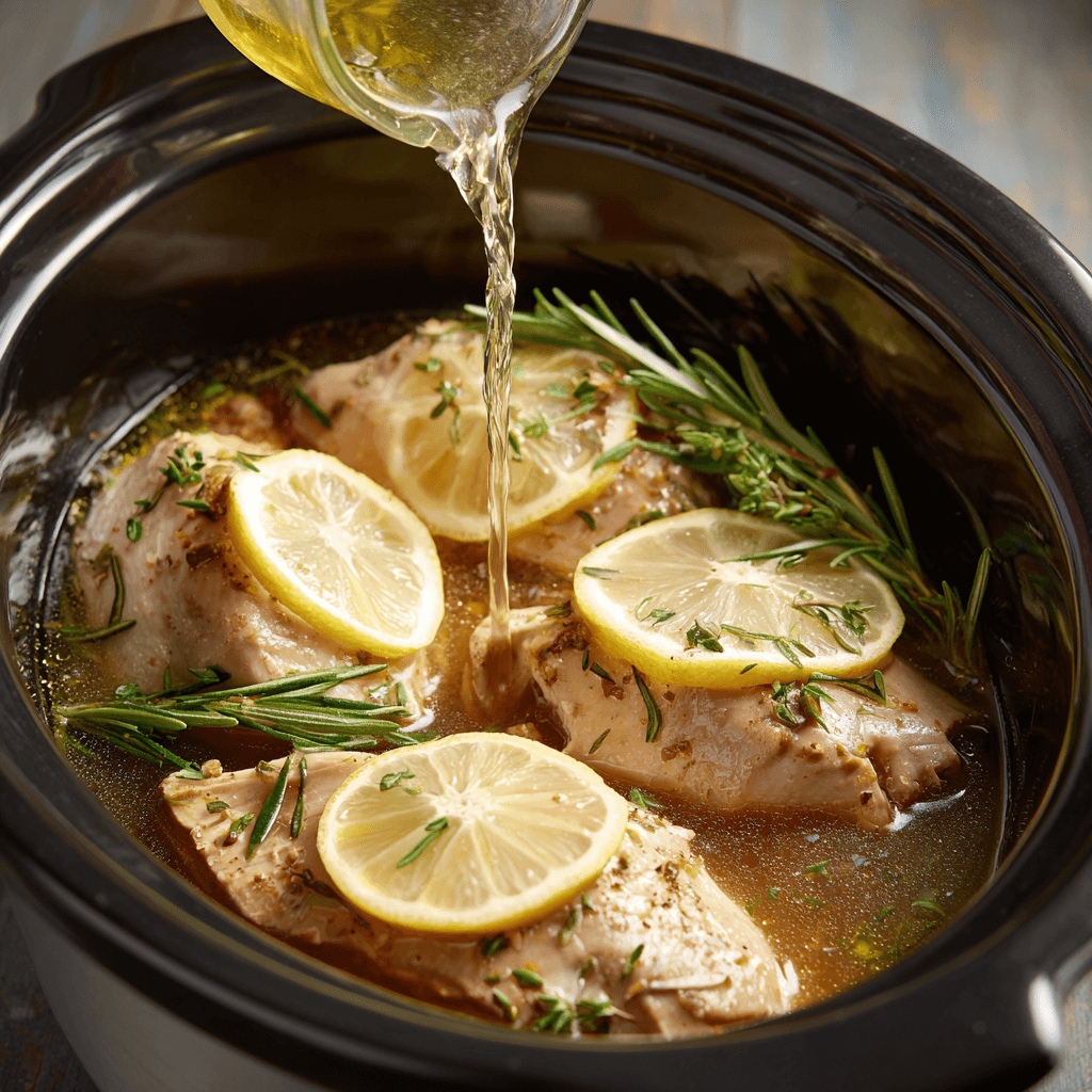 Slow Cooker Lemon Herb Chicken and Rice Made Easy!