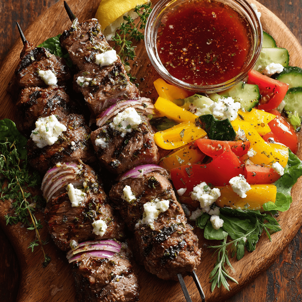 Greek-Style Beef Skewers Recipe