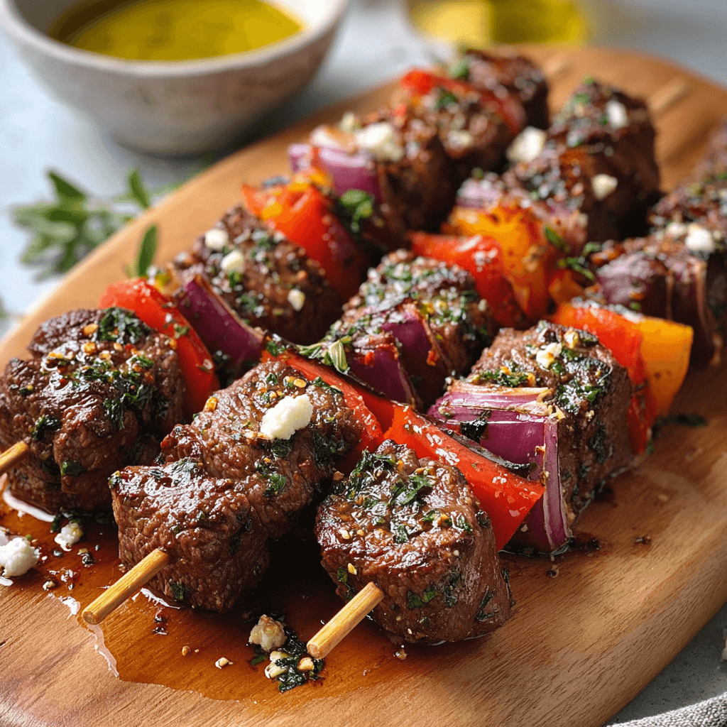 Greek-Style Beef Skewers Recipe