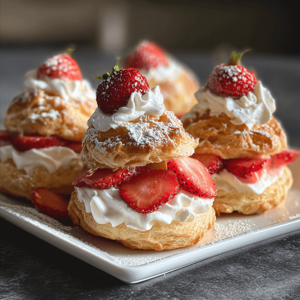 Vanilla Bean Strawberry Cream Puffs