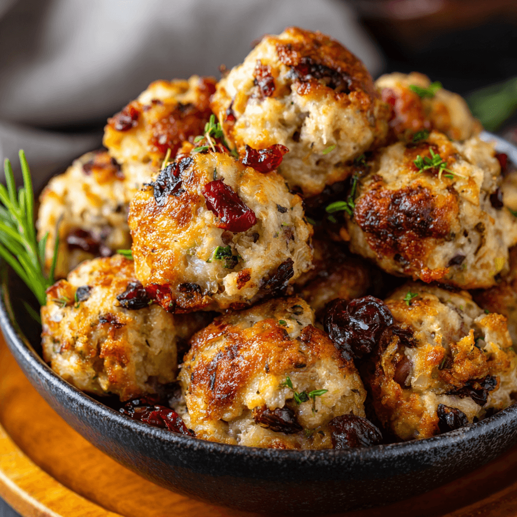 Cranberry Turkey Stuffing Balls are a must-try recipe!
