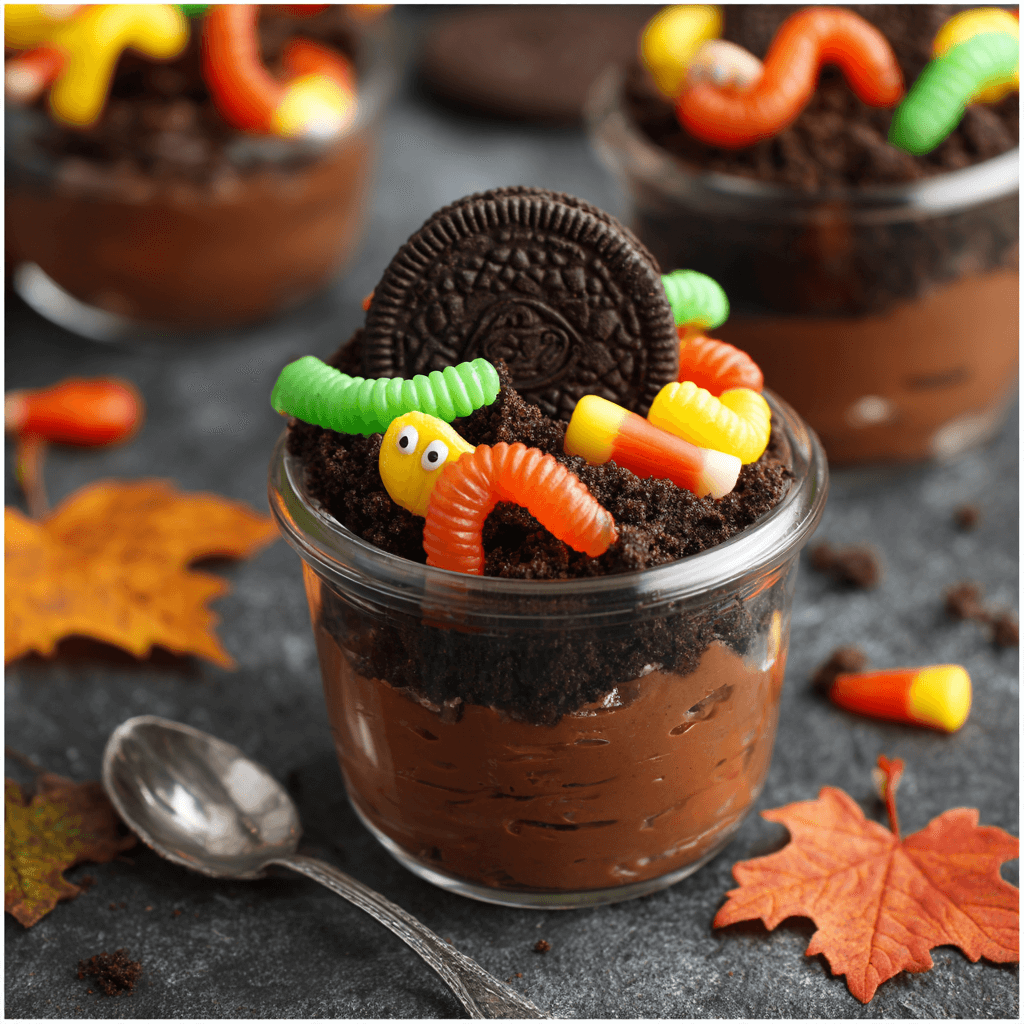 Make these fun Halloween dirt cups for a spooky treat!