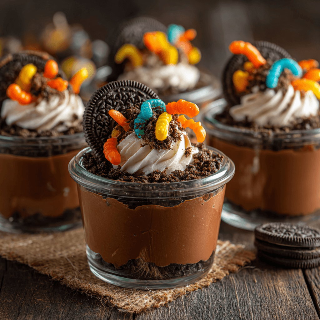 Make these fun Halloween dirt cups for a tasty treat!