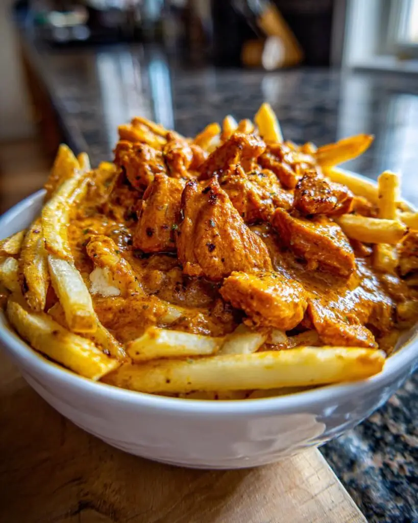 Easy Butter Chicken Recipe with Garlic Sauce & Crispy Fries