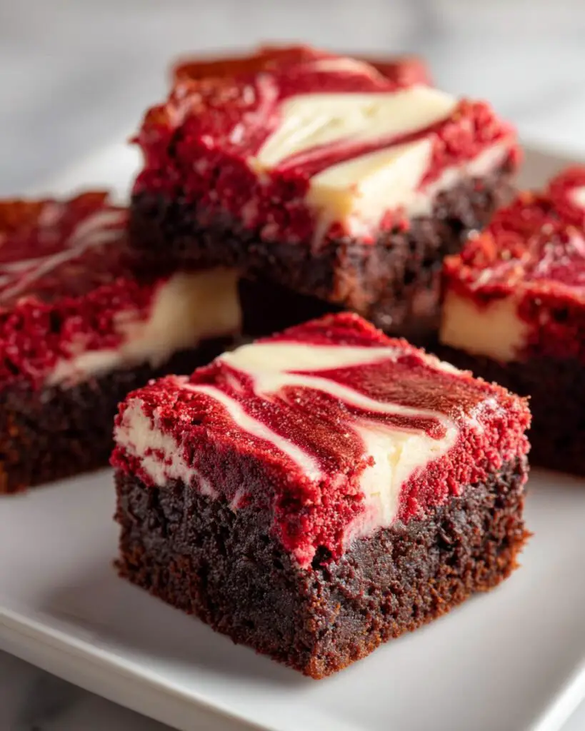 Fudgy Red Velvet Brownies With Cream Cheese Swirl
