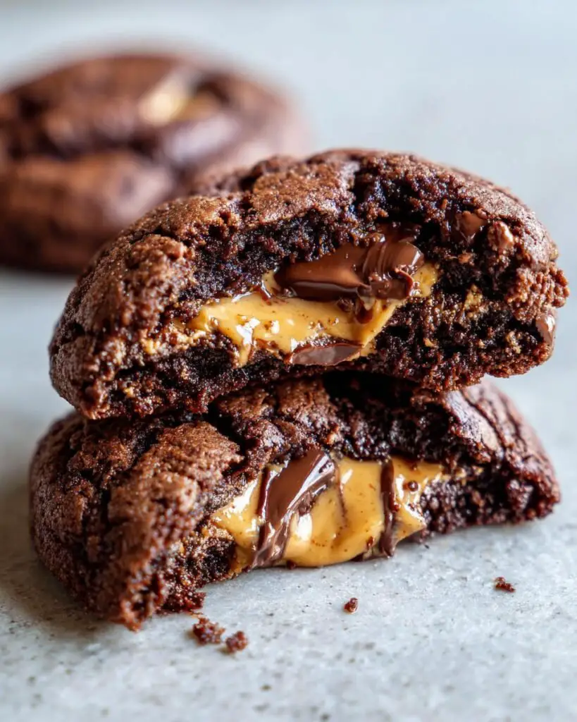 Peanut Butter Stuffed Chocolate Cookies