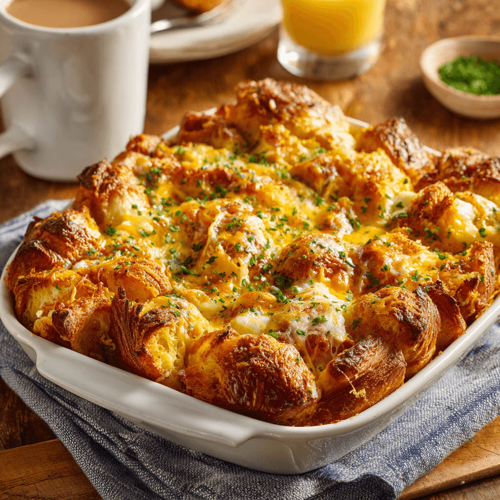 Overnight Croissant Breakfast Casserole: Easy & Delicious!