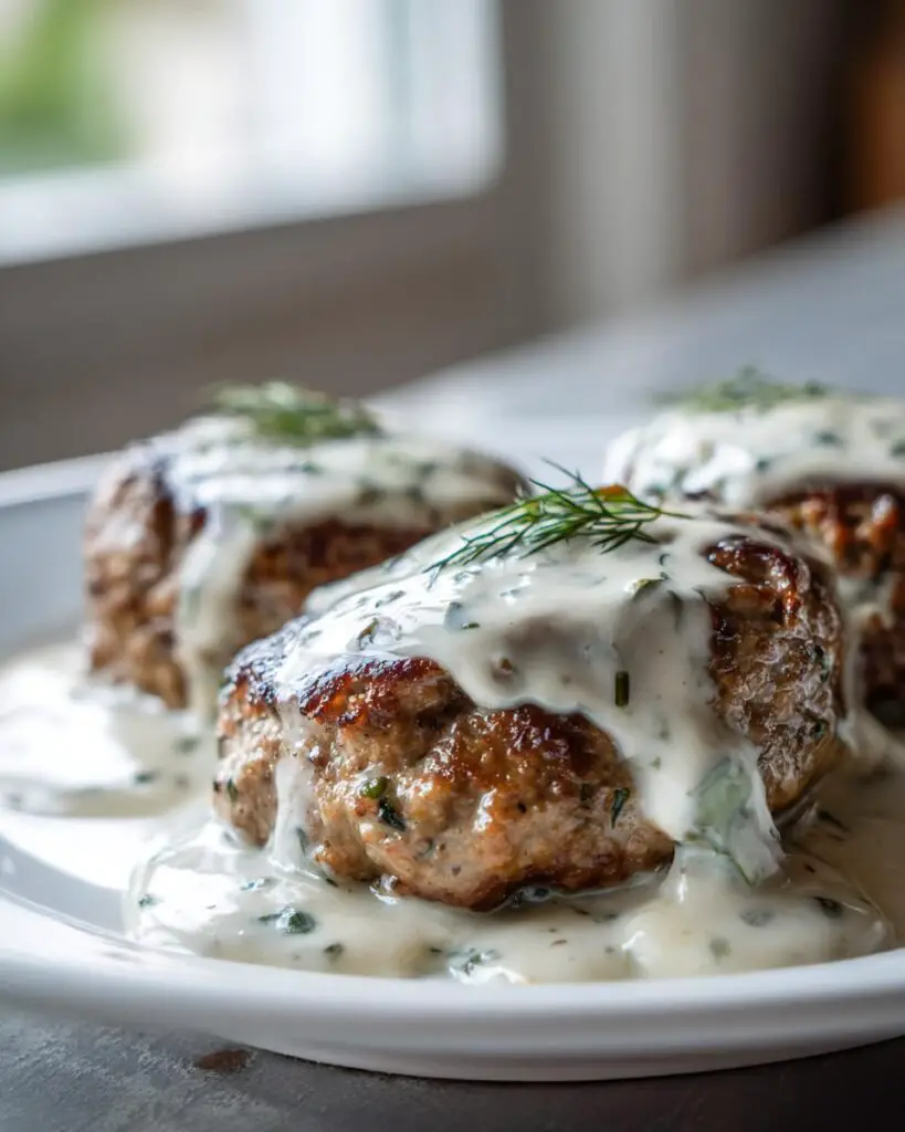Hamburger Steaks in Creamy Dill Sauce